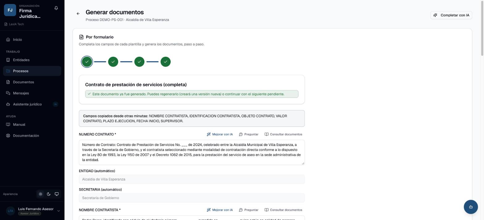 Generación de documentos por formulario