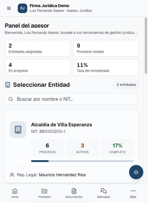 Panel del asesor en el teléfono