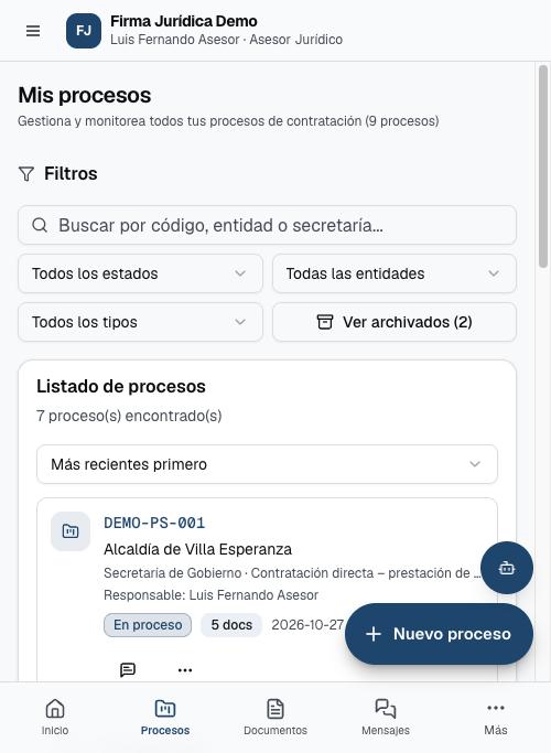 Listado de procesos en el teléfono